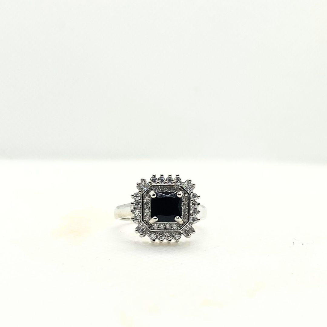 Black Stone Ring For Women's