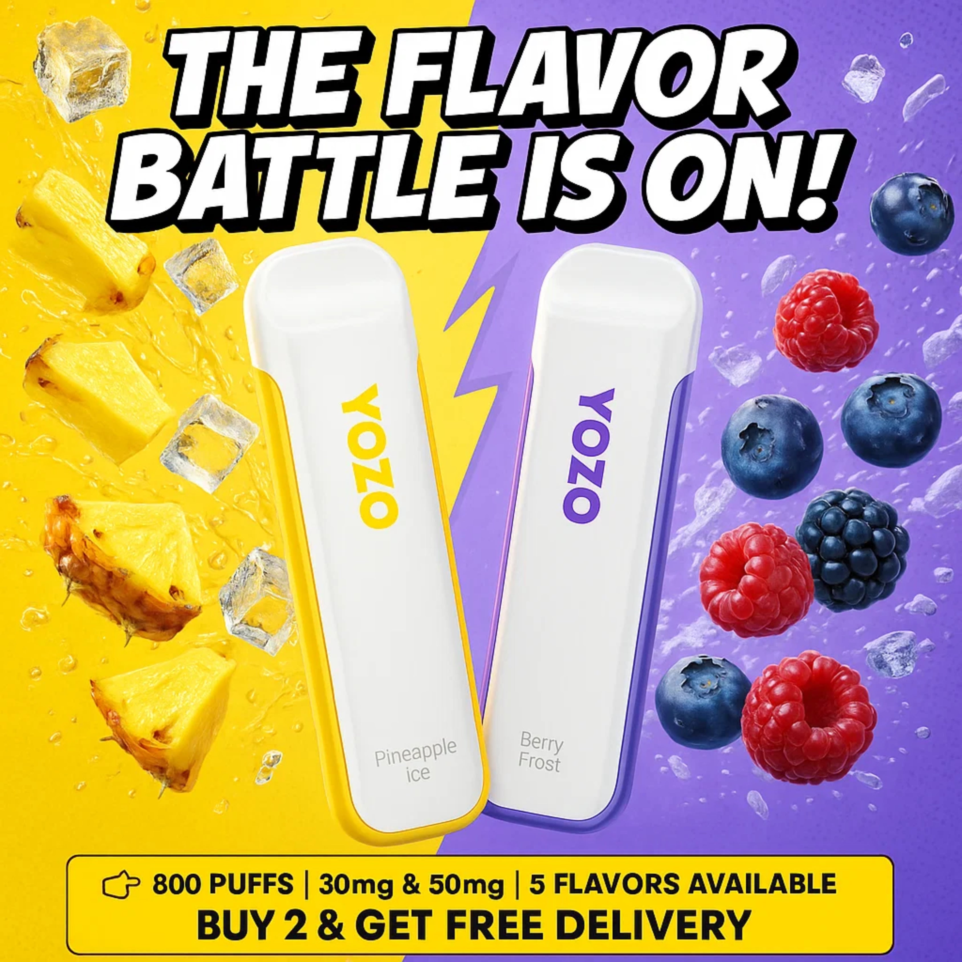 Buy any two 800 Puffs Vape Get Free Delivery
