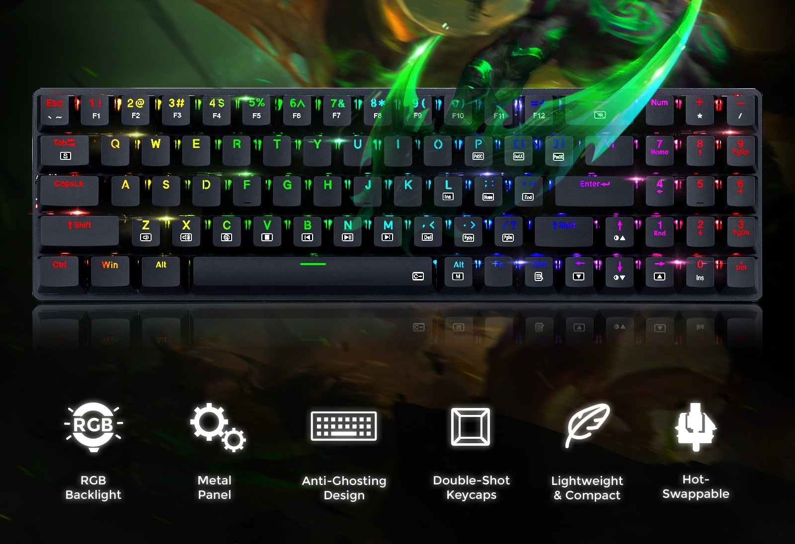 Redragon K626P Ashe Mechanical Keyboard
